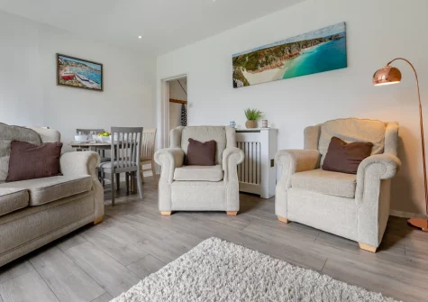The living area at Driftwood Cottage, Mousehole