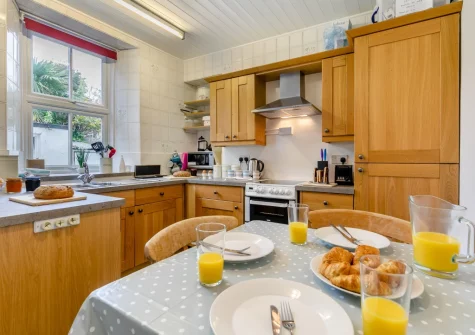 The kitchen at Driftwood Cottage, Mousehole