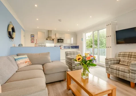 The living area at Driftwood, Mawgan Porth