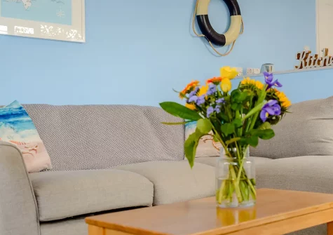The living area at Driftwood, Mawgan Porth