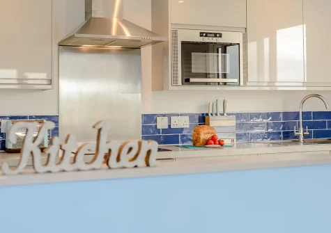 The kitchen at Driftwood, Mawgan Porth