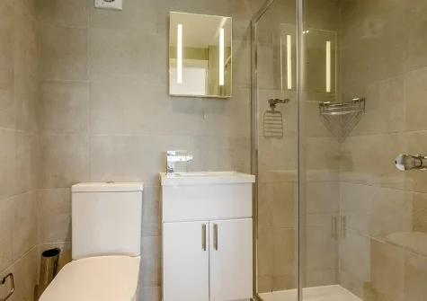 Bedroom #1 en-suite shower room at Driftwood, Mawgan Porth