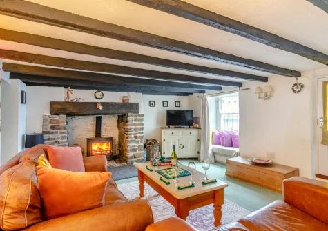 The living room at Drum Cottage, Appledore