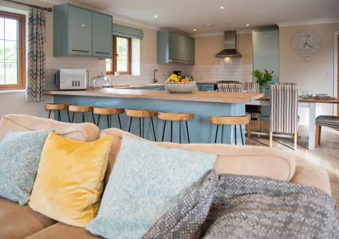 The living area & kitchen at Duck Egg Cottage, Westward Ho!