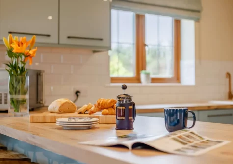 The kitchen at Duck Egg Cottage, Westward Ho!