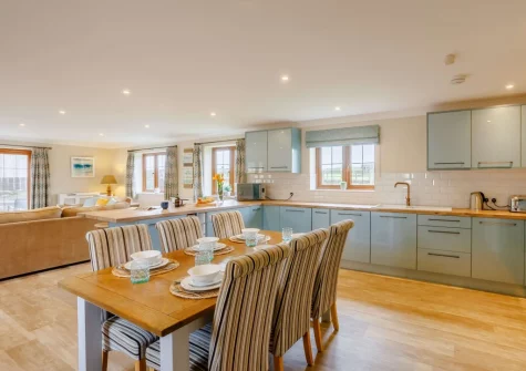 The dining area at Duck Egg Cottage, Westward Ho!