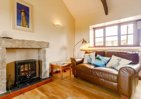The living area at Duck's Waddle, Trevegean