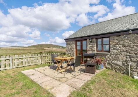 The patio, barbecue & alfresco dining area, enclosed garden at Duck's Waddle, Trevegean