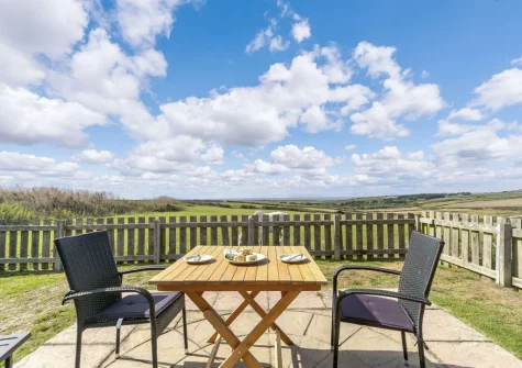 The patio, barbecue & alfresco dining area, enclosed garden at Duck's Waddle, Trevegean
