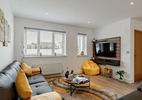 The living area at Dune Beachhouse, Westward Ho!