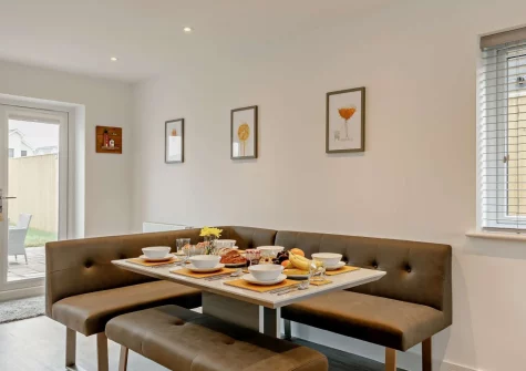 The dining area at Dune Beachhouse, Westward Ho!
