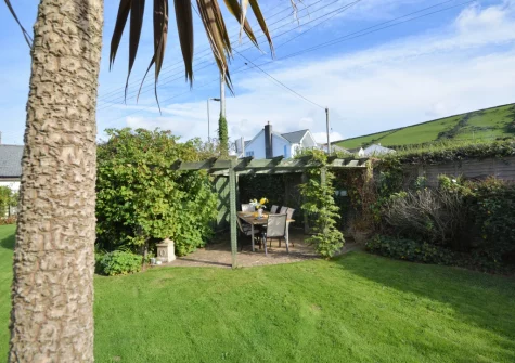 The enclosed garden & alfresco dining area at Dunes at Westcroyde, Croyde