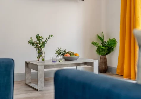 The living area at Echo Beach, St Ives