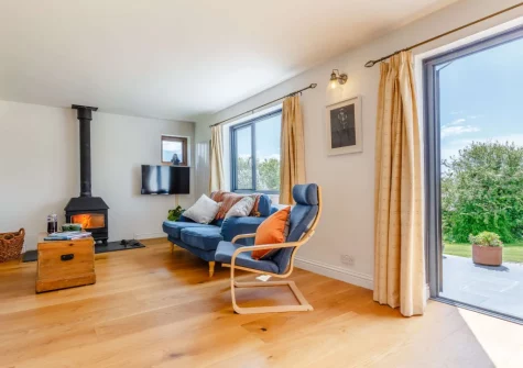 The living room at Eddystone View, Wembury