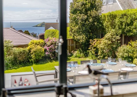 The view from the kitchen at Eddystone View, Wembury