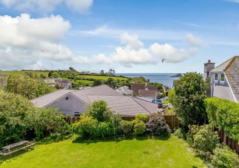 The view from the decked patio & alfresco dining area at Eddystone View, Wembury