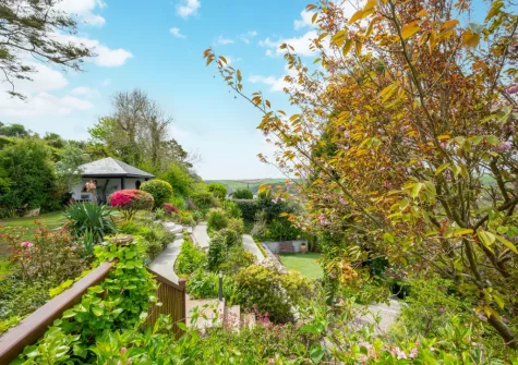 The beautifully landscaped garden at Edgehill, Pentewan