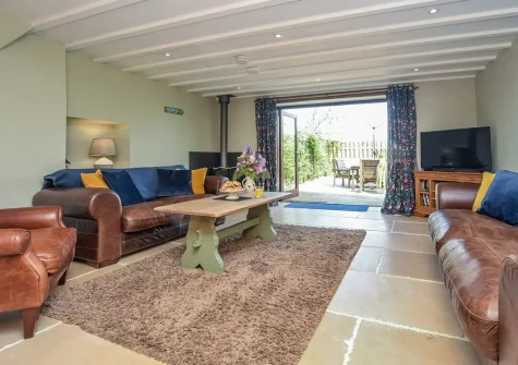 The living room at Edistone Barn, Edistone