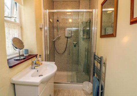 The shower room at Elm Cottage, Westleigh