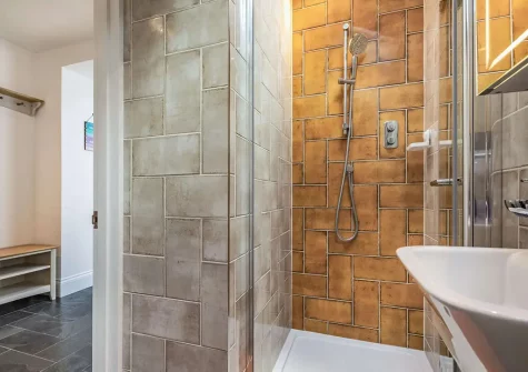 The shower room at Elmbank, Combe Martin