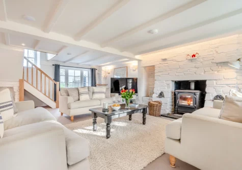 The living room at Elmwood Cottage, Constantine Bay