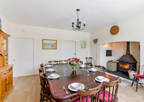 The dining room at Estrayer Park Farmhouse, Meldon