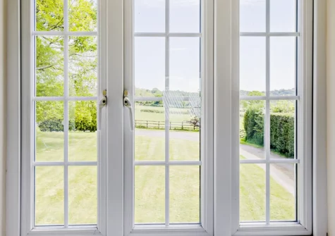 The view from bedroom #3 at Estrayer Park Farmhouse, Meldon