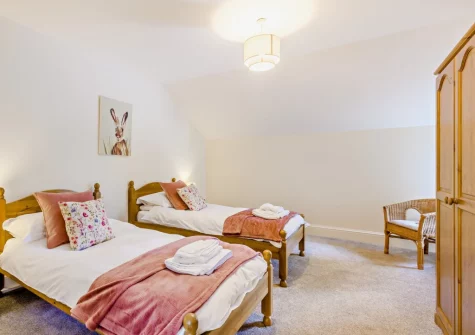 Bedroom #4 at Estrayer Park Farmhouse, Meldon