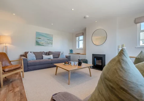 The living room at Fair Skies, St Merryn