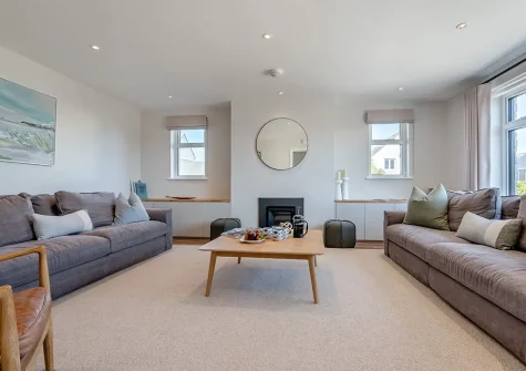 The living room at Fair Skies, St Merryn