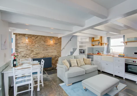 The living, dining area & kitchen at Fairbank Cottage, Looe