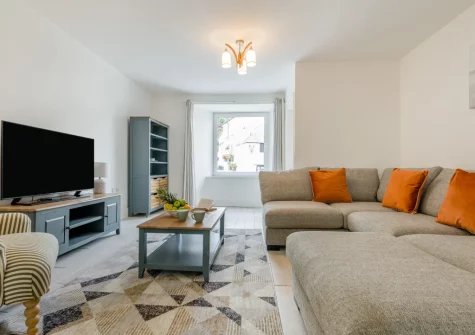 The living room at Fairbank House, Looe