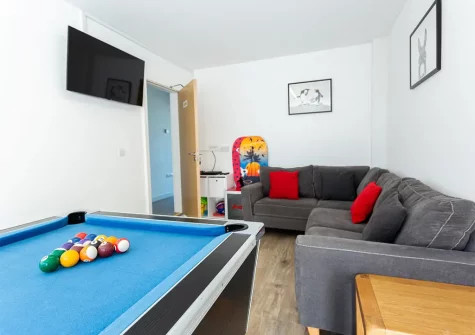 The games room at Fairview, Westward Ho!