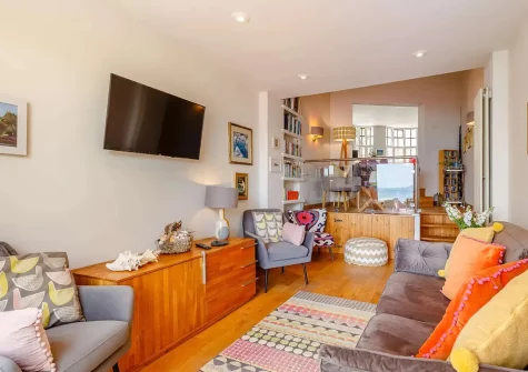 The living room at Fairwinds, Cawsand