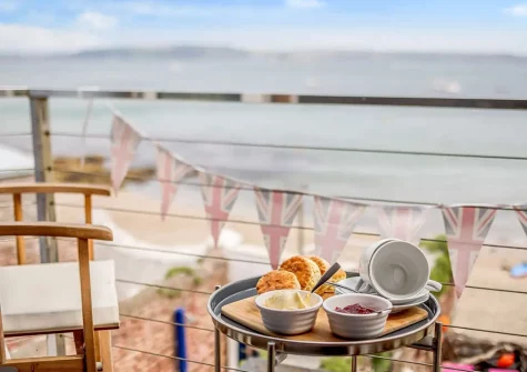 Bedroom #1 balcony & outdoor sitting area at Fairwinds, Cawsand