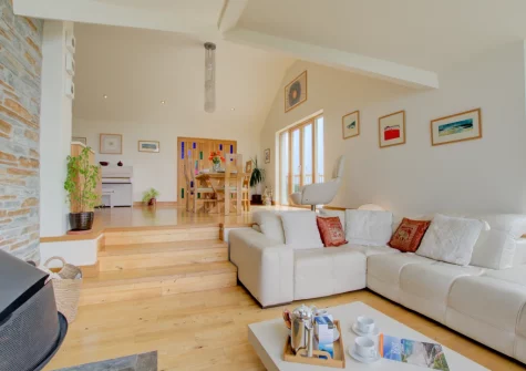 The living area at Farmlands, Porthcothan