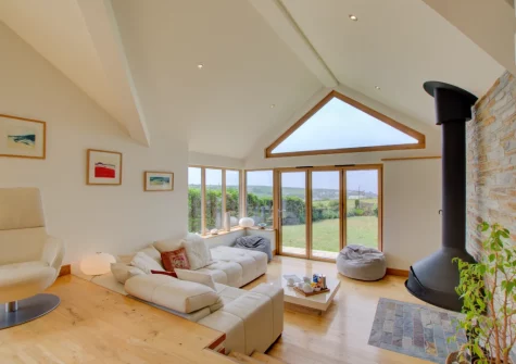 The living area at Farmlands, Porthcothan