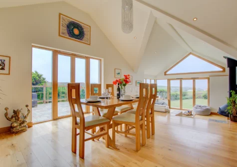 The dining area at Farmlands, Porthcothan