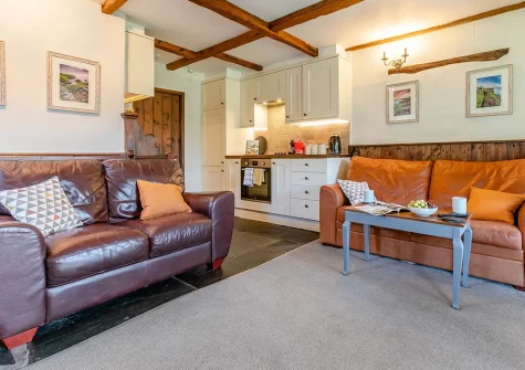 The living area at Farthings Cottage, Trefanny Hill