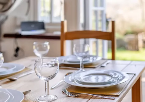 The dining area at Farthings Cottage, Trefanny Hill