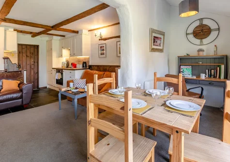 The dining area at Farthings Cottage, Trefanny Hill