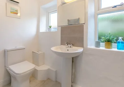 The bathroom at Farthings Cottage, Trefanny Hill