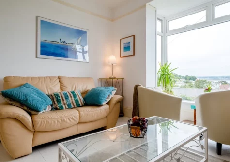 The living room at Fernlea, Appledore