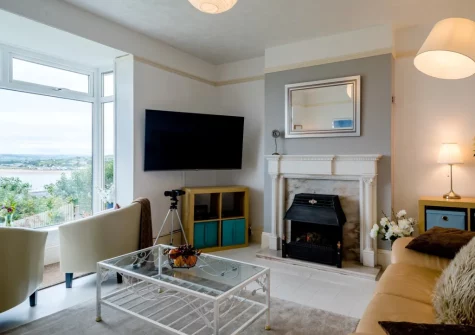 The living room at Fernlea, Appledore