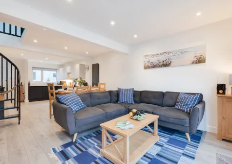 The living area at Ferry View, Looe
