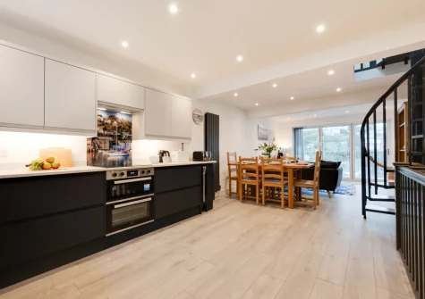 The kitchen at Ferry View, Looe