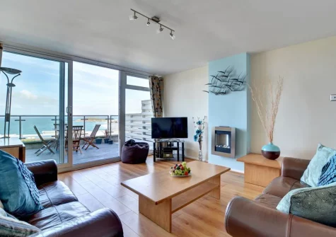 The living area at Fiddlers Green, Newquay
