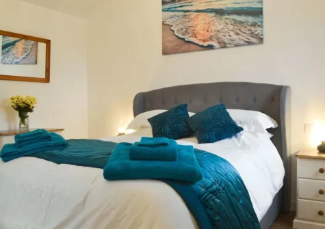 The bedroom at Fig Tree Cottage, Pancrasweek