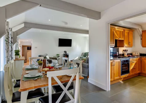 The kitchen & dining area at Firebeacon, Firebeacon Farm, Edistone