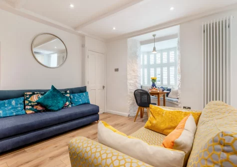 The living area at Fisherman's Cottage, Padstow